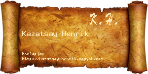 Kazatsay Henrik névjegykártya