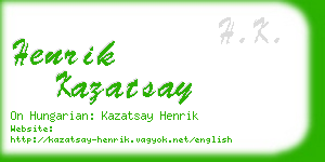 henrik kazatsay business card